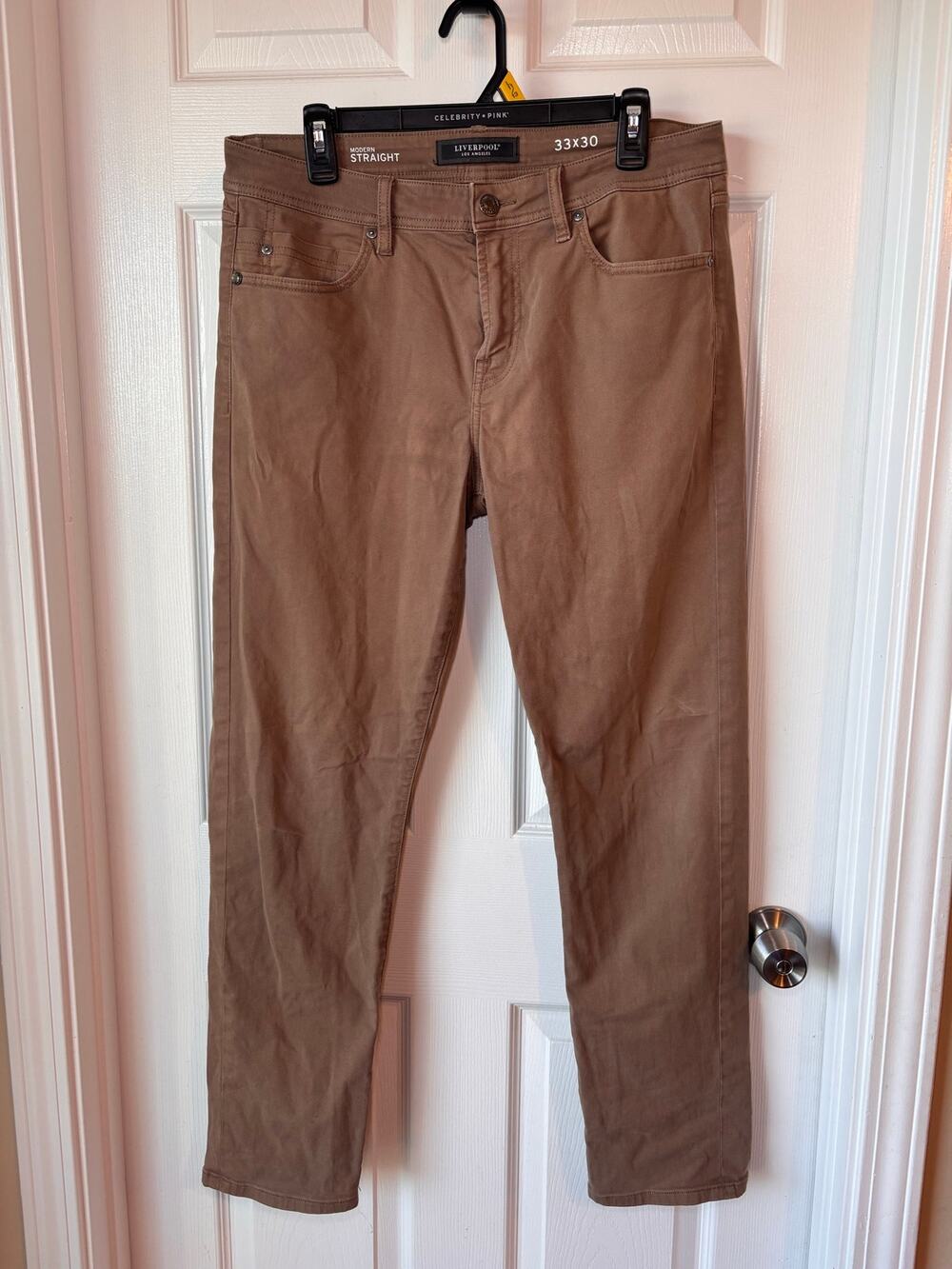 Liverpool Los Angeles Modern Straight Pants Men’s 33x30 Brown Tan Stretch